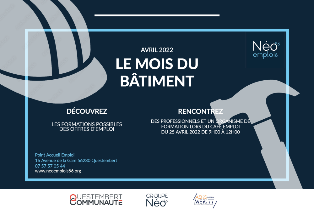 Visuel pour article Neo Emplois mois du batiment au pae de questembert 2022